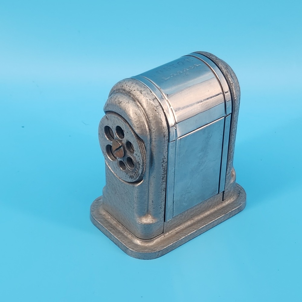 Vtg Boston Ranger 55 Pencil Sharpener C Howard Hunt USA Chrome Missing Handle